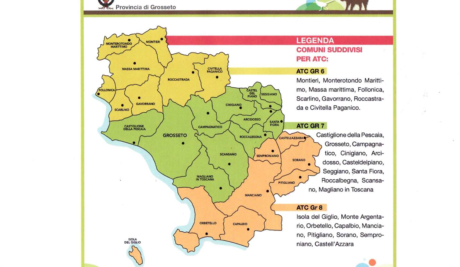 Cartina Comuni Toscana